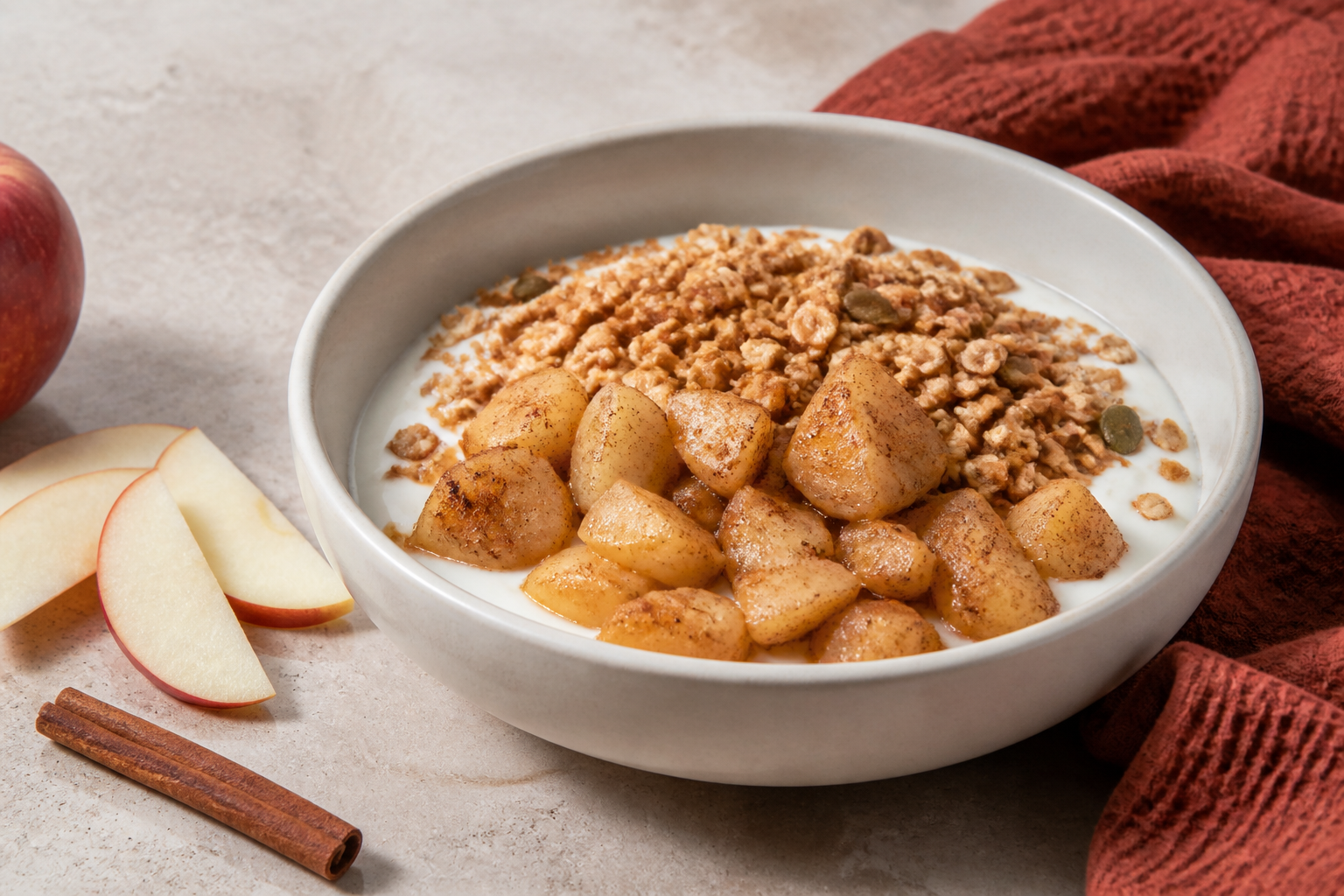 Bowl de pomme, cannelle et granola